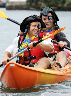 Photo of Dave Edlin and Justin Sharp dressed as pirates