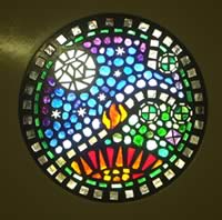Photo of Peace Window at St Austell Fire Station
