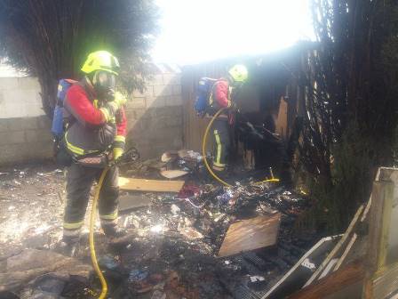 Firefighters extinguishing the fire in St. Austell